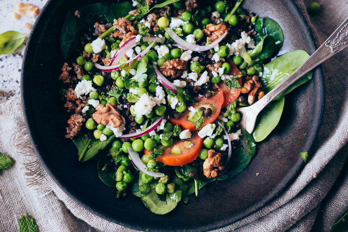 Ensalada primaveral de guisantes y bulgur Ensalada primaveral de guisantes y bulgur